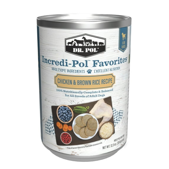 Dr. Pol Incredi-Pol Favorites Chicken & Rice Canned Dog Food, 12.5oz.