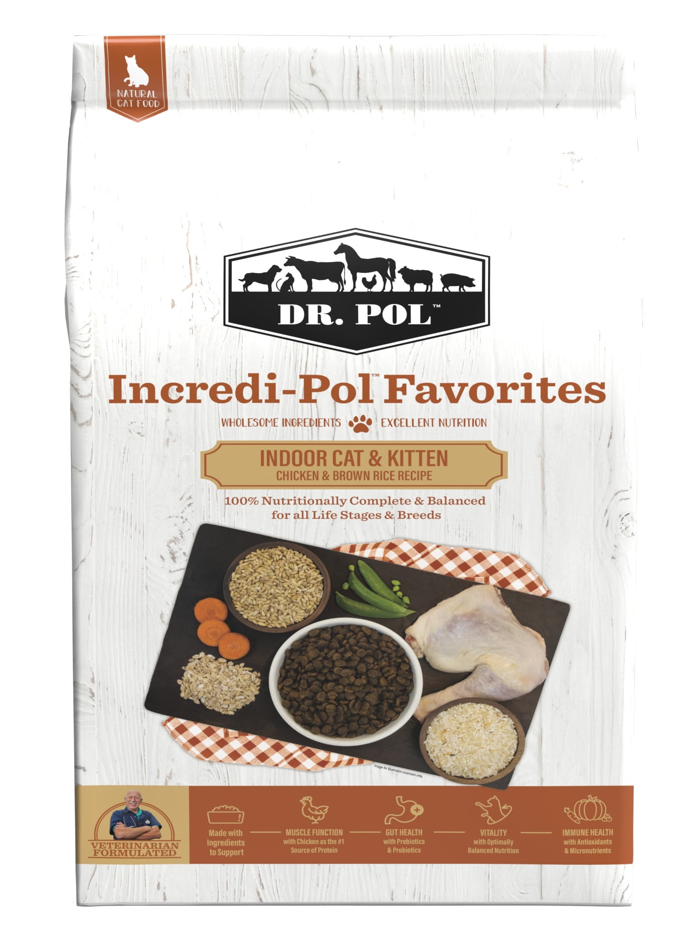 Dr. Pol IncrediPol Favorites Indoor Cat and Kitten Chicken and Brown