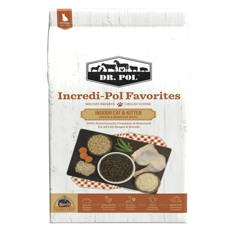 Dr. Pol Incredi-Pol Favorites Indoor Cat and Kitten Chicken and Brown Rice Recipe Cat Food - 18lb