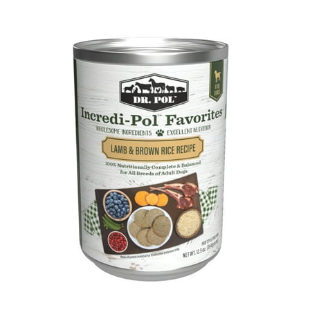 Dr. Pol Incredi-Pol Favorites Lamb & Rice Canned Dog Food, 12.5oz.