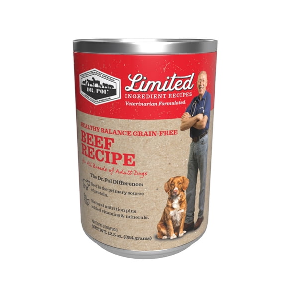 Dr. Pol Limited Ingredient Beef Canned Dog Food, 12.5oz.