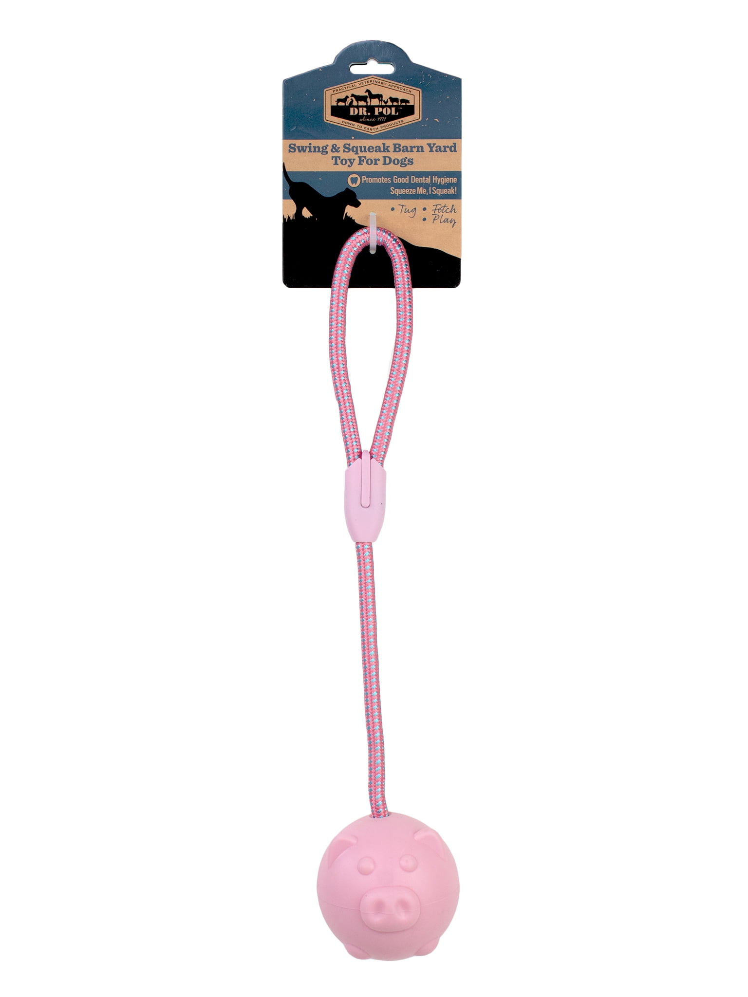 Dr. Pol Loop Knotted Rope Tug With Pig Shaped TPR Ball Dog Toy - Walmart.com