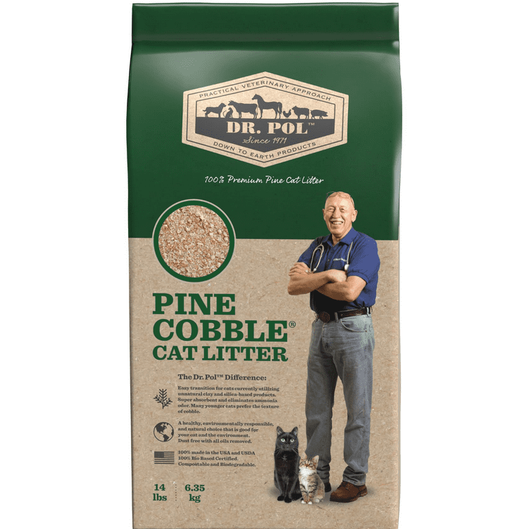 Dr. Pol Pine Cobble Cat Litter 14lb Bag Walmart