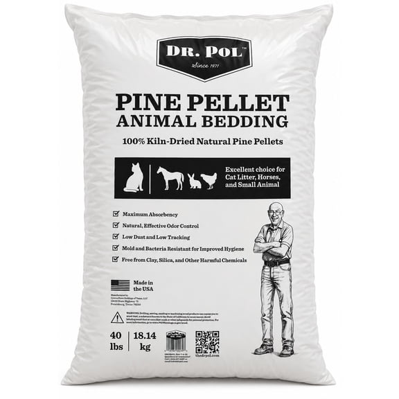 Dr. Pol Pine Pellet Animal Bedding for Maximum Absorbency and Odor Control