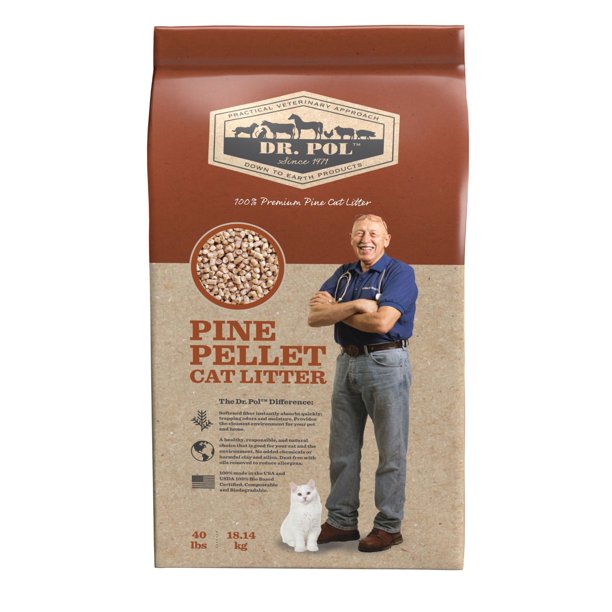 Dr. Pol Pine Pellet Cat Litter 40lb Bag