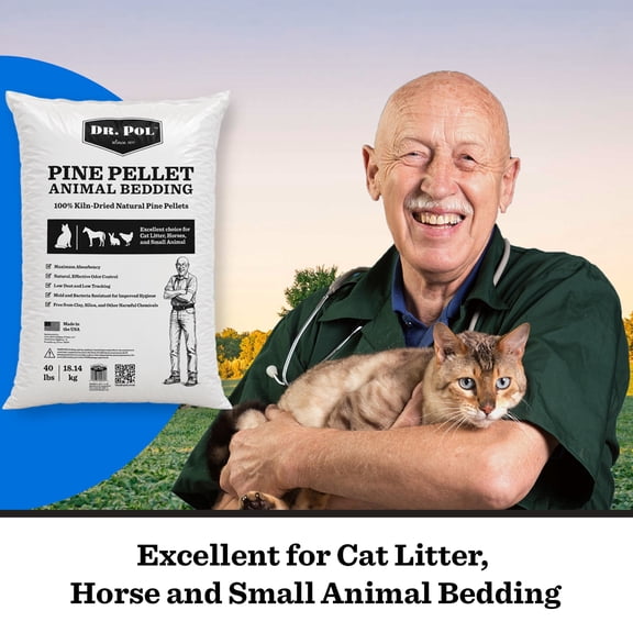 Dr. Pol Pine Pellet Animal Bedding for Maximum Absorbency and Odor Control