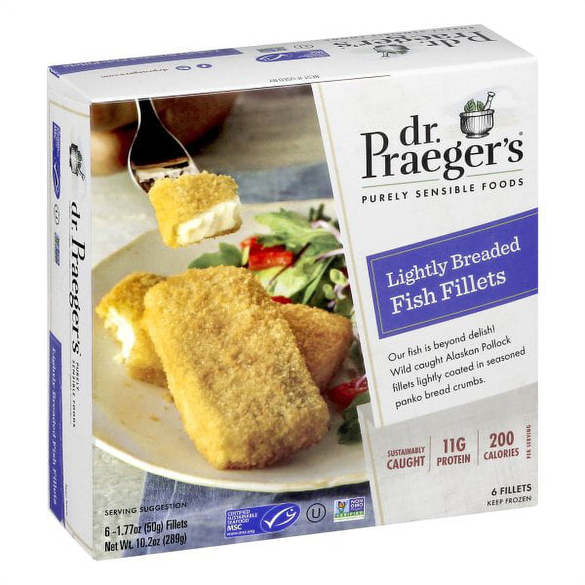 Dr. Praeger's Lightly Breaded Fish Fillets, 1.77 oz, 6 count