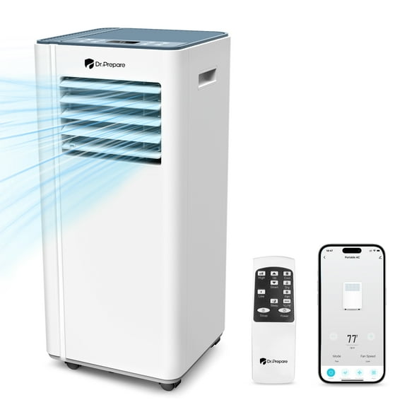 Dr. Prepare 10000 BTU 450 Sq Ft Smart WiFi Portable Air Conditioner, White