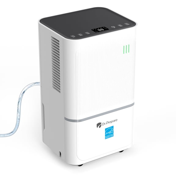 Dr.Prepare 38 Pints Dehumidifier Energy Star, Up to 2600 Sq.Ft, Intelligent Humidity Control, Dry Clothes, 3 Modes, Sleep Mode, 24H Timer