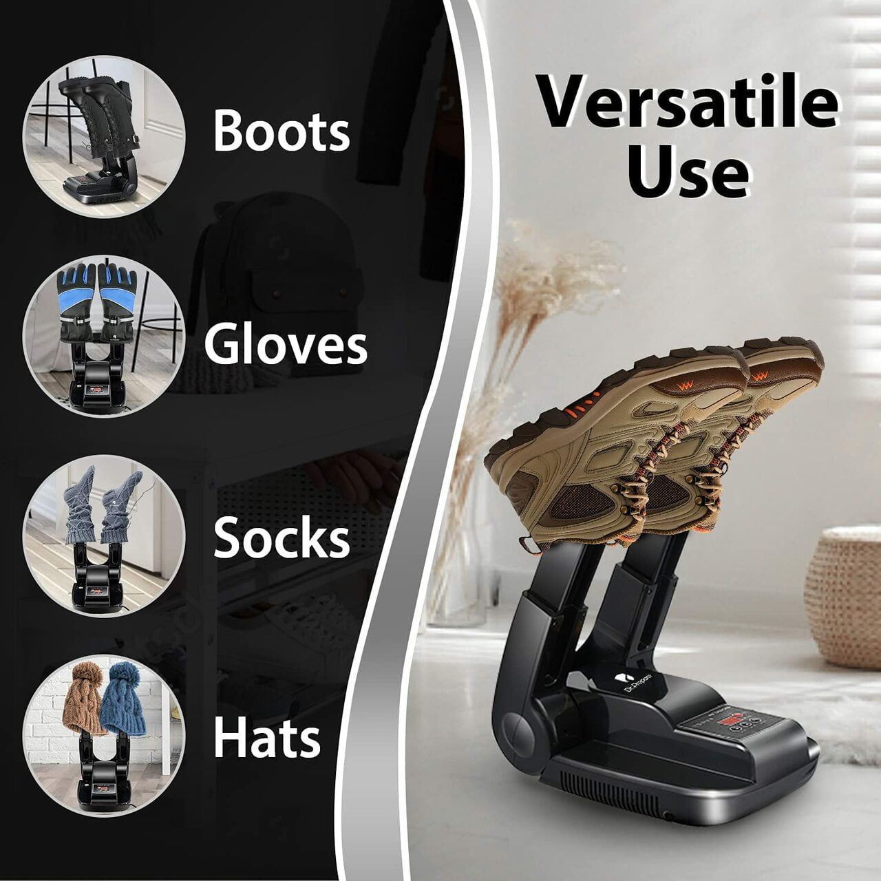 Dr. Prepare Folding Boot Dryer,Adjustable Shoe Dryer with Timer, Quick  Drying Boot Warmer 