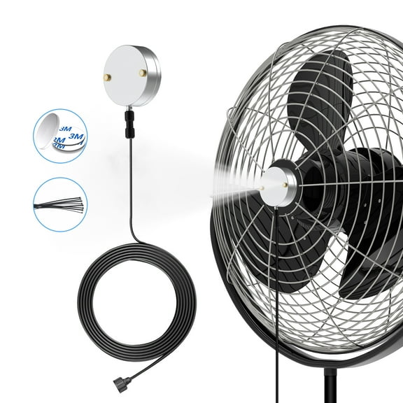 Dr. Prepare Magnetic Outdoor Mister Fan Kit, Portable Misting Cooling System for Patio Backyard Pool