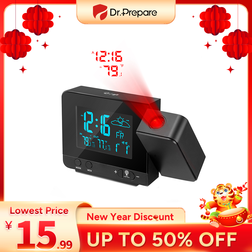 Dr. Prepare Projection Alarm Clock, Digital Clock Projector with Indoor