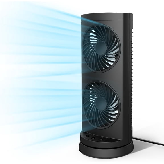 Dr. Prepare Tower Fan DC Oscillating Fan, Portable Desk Fan with 3-Speed Options, Air Circulation, 110? Oscillation, 3 Timers, Personal Quiet Table Fan for Office Desktop Bedroom, 13 inch