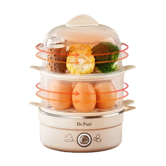 Dr.Puri Electric egg steamers for household purposes, Double-Layer Lazy Egg Boiler