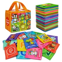 Dr.Rapeti Soft Alphabet Cards for Baby Infant Toddler Kids 26pcs Washable Flash Cards Bath Toy with Storage Bag 4.5*6*7inches Gift