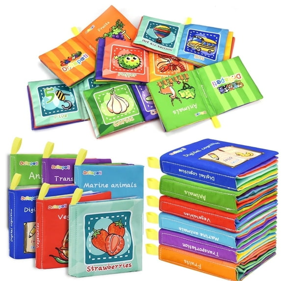 Dr.Rapeti Soft Cloth Books Baby Books Bath Books 6-Pack for Baby Infant