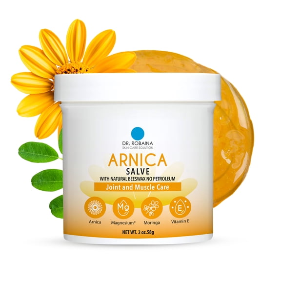 Dr. Robaina Arnica Salve with Beeswax & Magnesium, Aches and Bruises Therapy, 2 oz