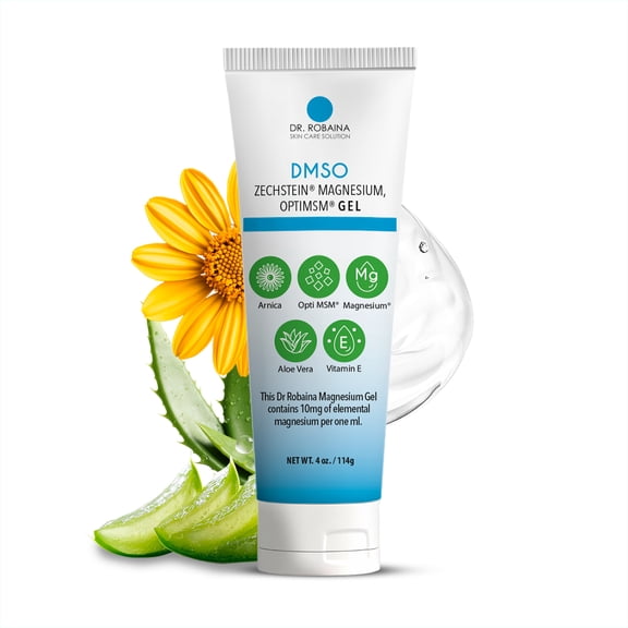 Dr. Robaina DMSO Gel, 99.9% Pure with Aloe Vera & Magnesium, Cooling Formula, 4 oz