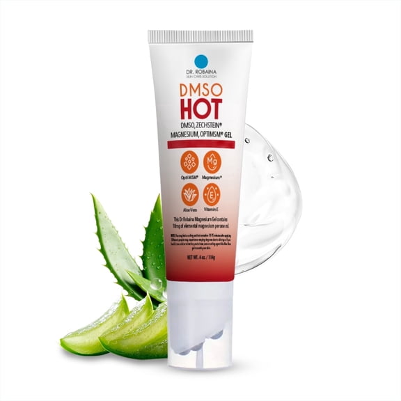 Dr. Robaina DMSO Hot Gel, Warming Massage Formula with Aloe Vera & Chili Extract, Soothing Body Rub, 4 oz