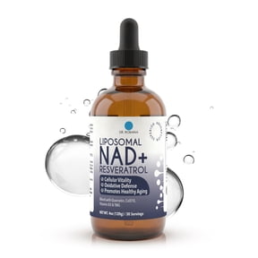 Dr. Robaina Liposomal NAD+ Resveratrol Liquid Supplement - CoQ10 & Quercetin - Anti-Aging & Cellular Energy (4 fl oz)