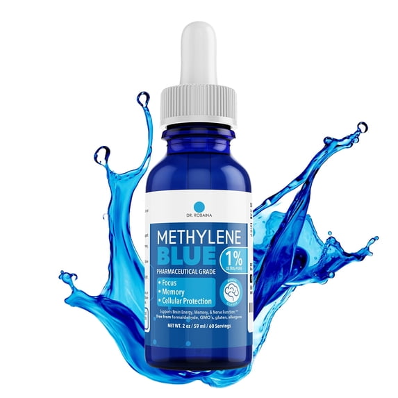 Dr. Robaina Methylene Blue 1% USP Grade Liquid Supplement - Focus & Mental Clarity (2 fl oz)