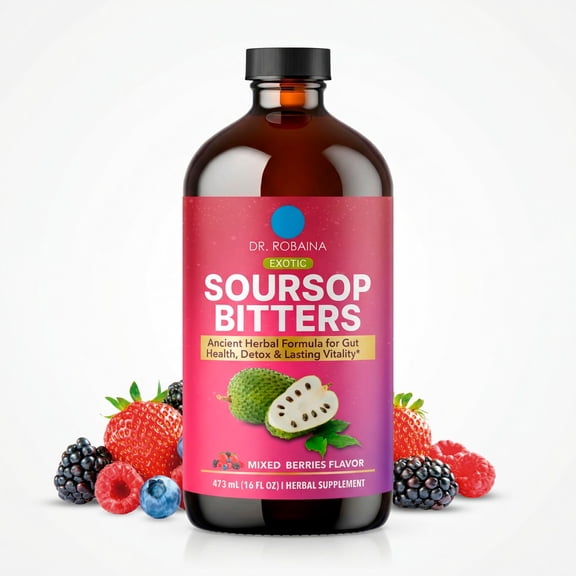 Dr. Robaina Soursop Bitters Liquid Herbal Supplement, Mixed Berry, 16 fl oz