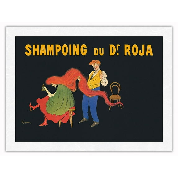 Dr. Roja Shampoo Based on Norwegian Tar and Aromatic Plants - Vintage Advertising Poster by Leonetto Cappiello c.1907 - Japanese Unryu Rice Paper Art Print (Unframed) 12 x 16 in