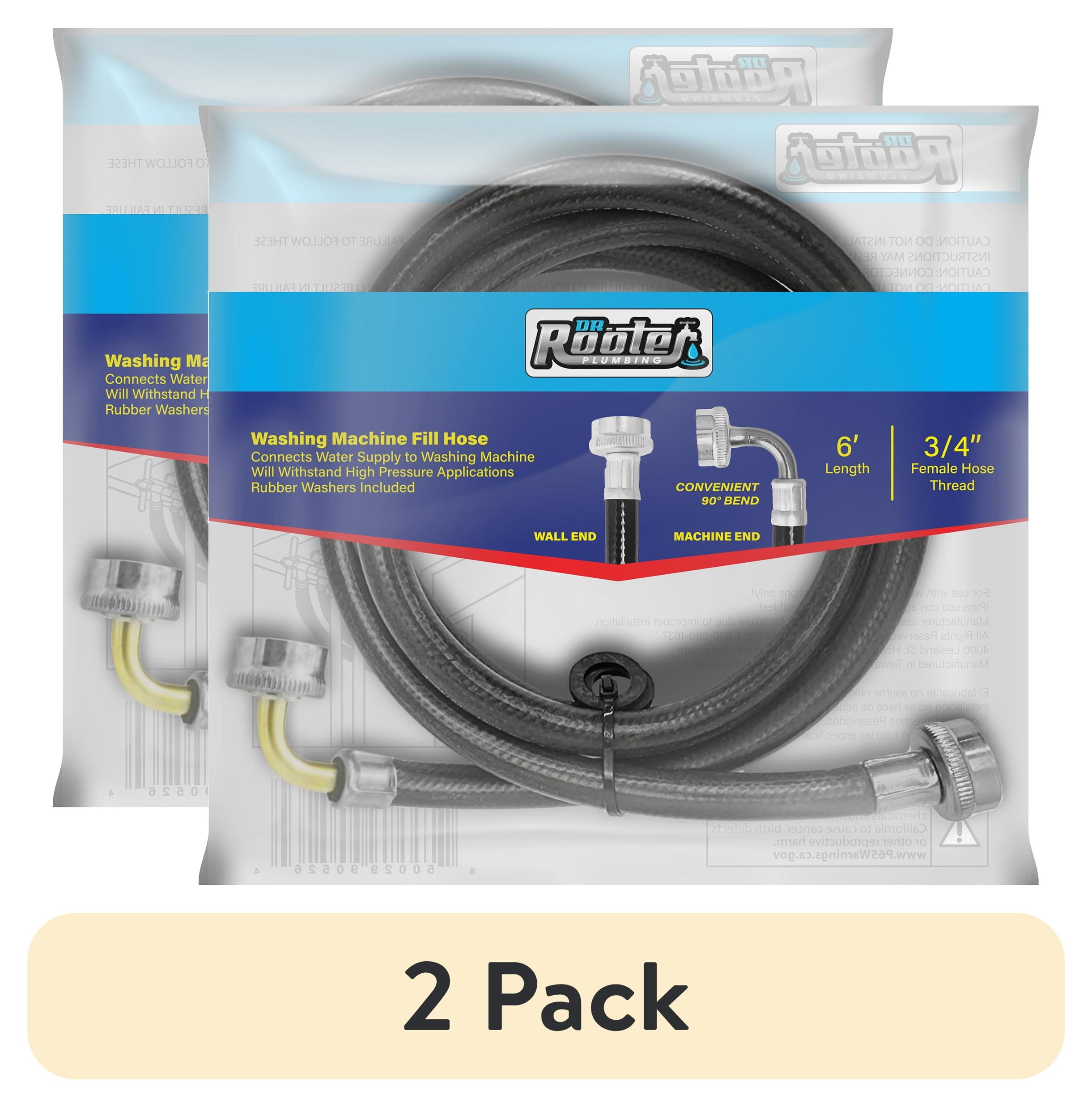 Dr. Rooter 6 ft Black Reinforced Rubber Washing Machine Hose