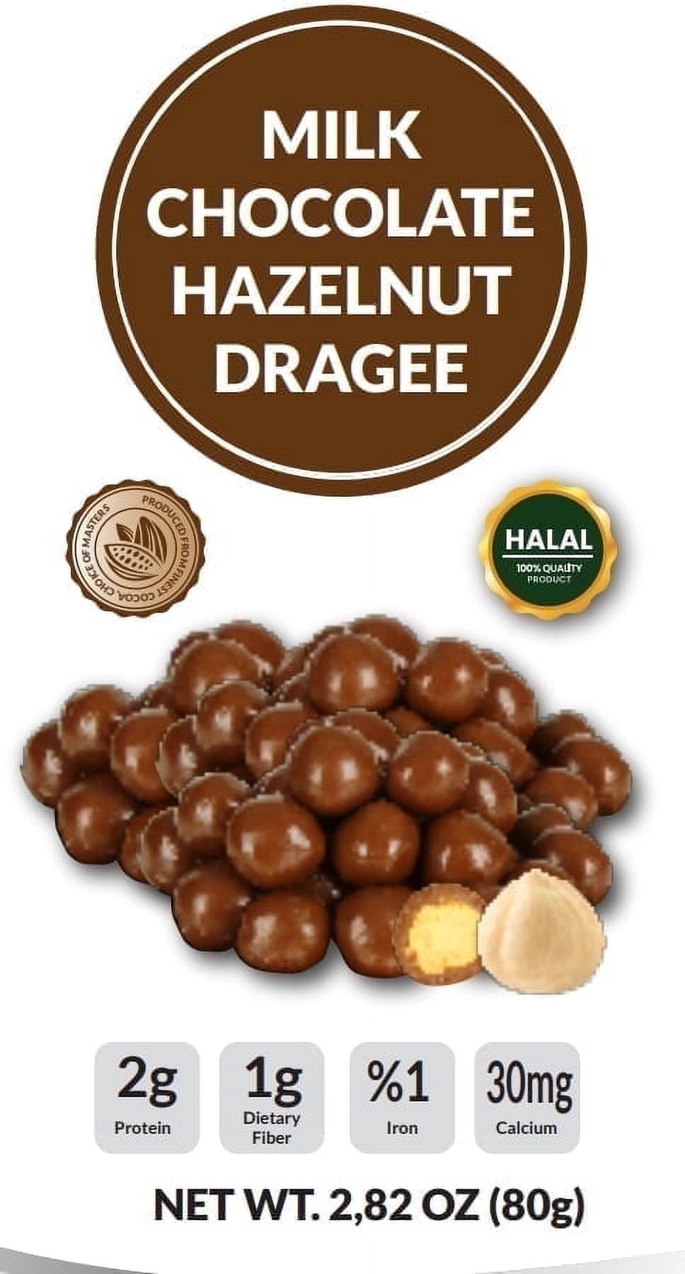 Dr.Rx Nuts Milk Chocolate Hazelnut Drage, Creamy & Crunchy Perfection ...