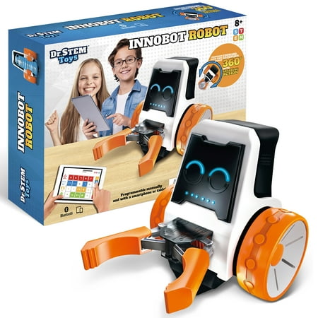 Dr. STEM: Innobot Robot - Robotics Build & Program Science Kit, 360 Moving W/ Grabbing Action, Performs Stunts, Bluetooth Enabled Control, Kids 8+