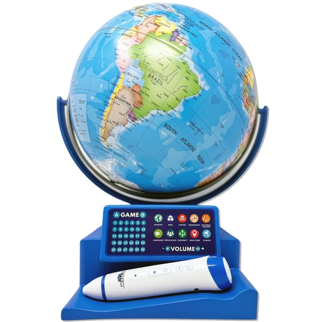 Dr. STEM Toys Interactive Talking Globe with Smart Pen, Game Panel, and More