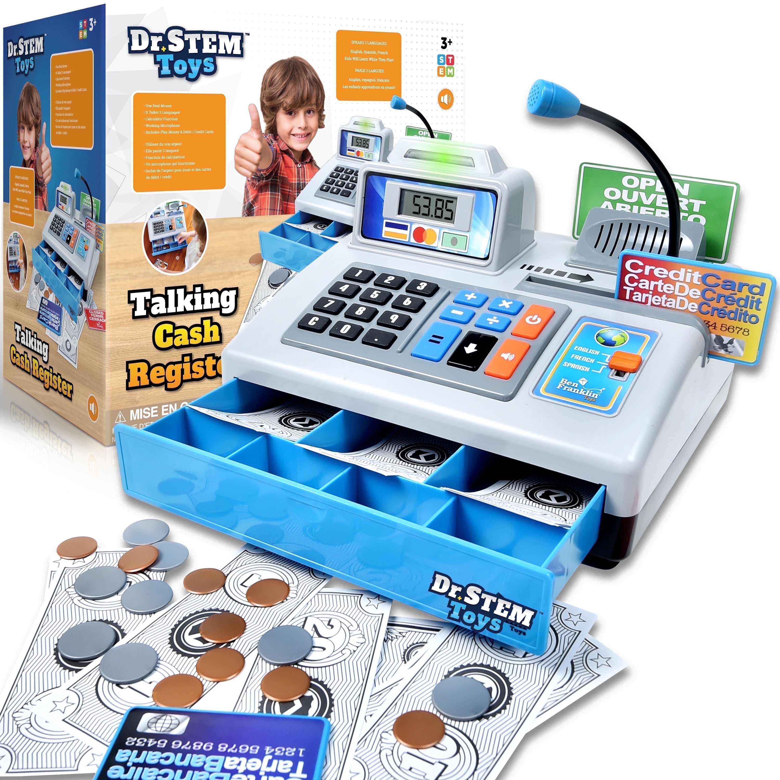 BEN FRANKLIN STORES Dr. STEM Toys - Talking Toy Cash Register - STEM Learning Pretend Play