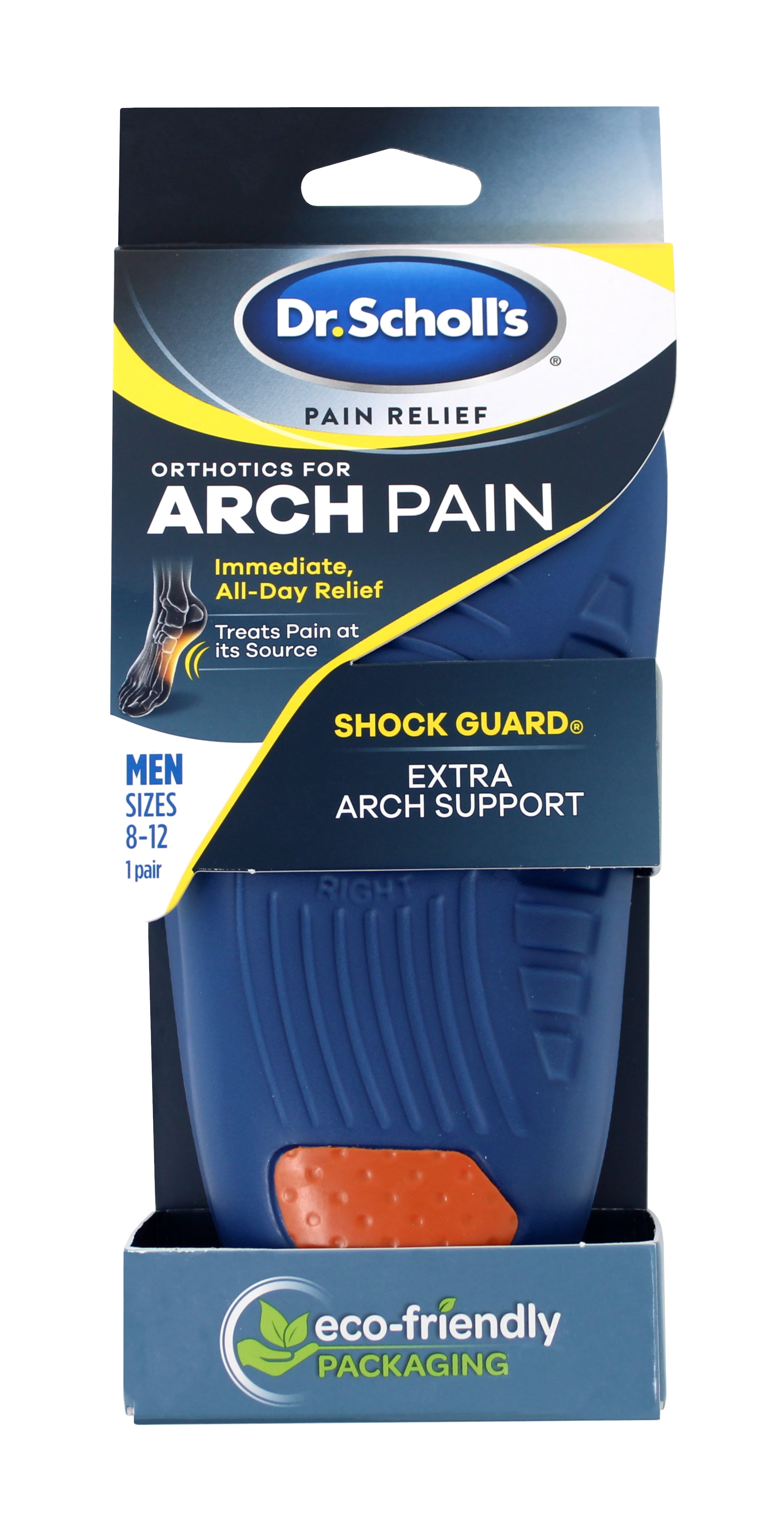 Dr. Scholl's ARCH Pain Relief Orthotics, Insoles for Men (812), 1 Pair