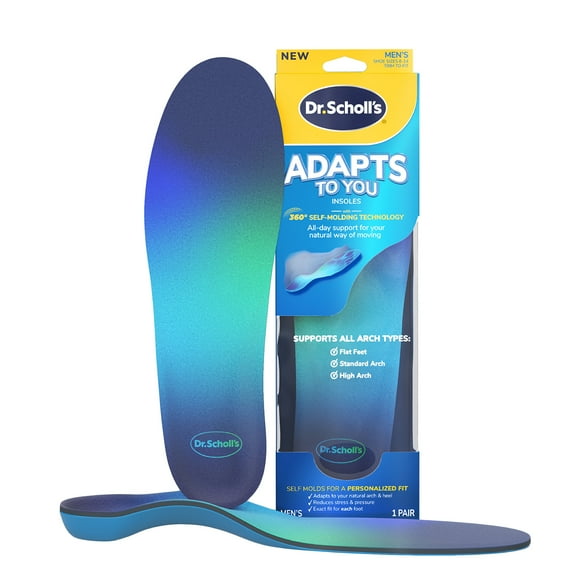 Dr. Scholls Adapts to You Insoles for Men with Self-Molding Foam Technology, Size 8-14