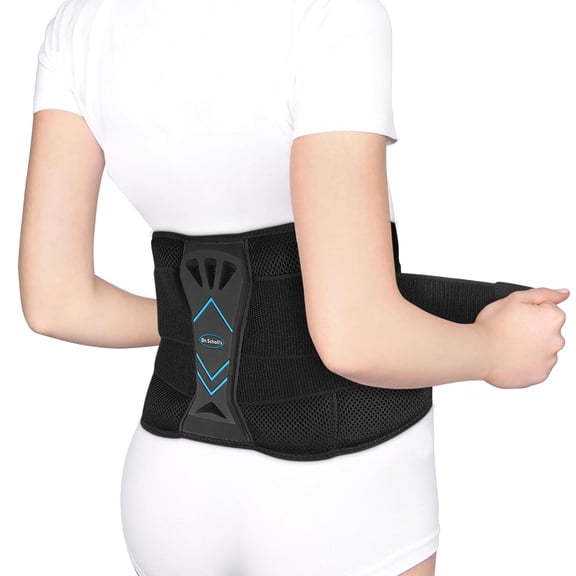 Dr. Scholl’s Adjustable Compression Back Support with Massaging Gel, Breathable Fabric, Pain Relief, Size L/XL