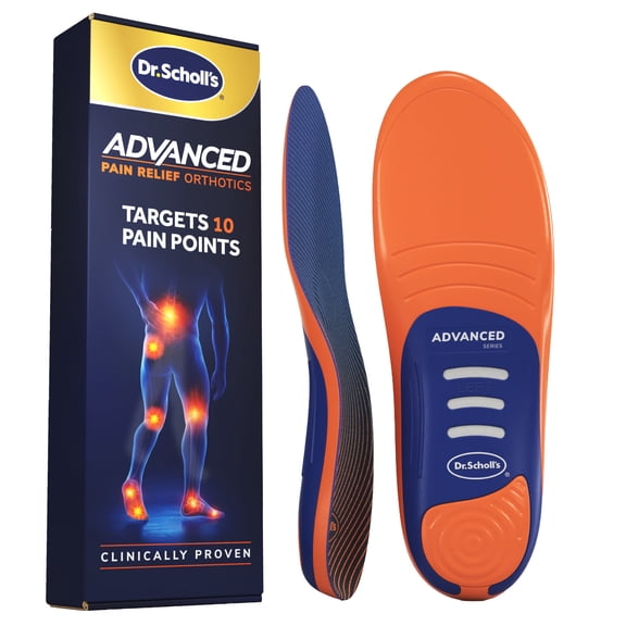 Dr. Scholl’s Advanced Pain Relief Insoles for Men Women, Heavy Duty Orthotics Inserts, Plantar Fasciitis & Arch Support, Flat Feet, Shock-Absorbing