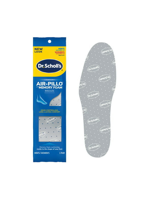 Dr. Scholl's® Air-Pillo® with Memory Foam Insoles, Unisex (Men 7-12) (Women 5-10), 1 Pair, Trim to Fit Inserts