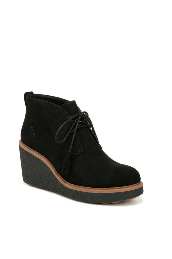 Aurora Women's Wedge Ankle Boots Color: Black Microfiber Size: 8.5