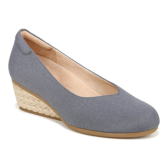Dr. Scholl's Be Ready Women's Heels Oxide Blue Canvas Size 7 M