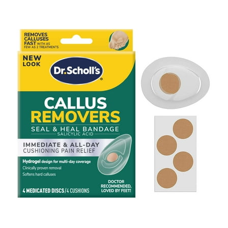 Dr. Scholl's Callus Remover Seal & Heal Bandage Cushion with Hydrogel Technology, 4 Count