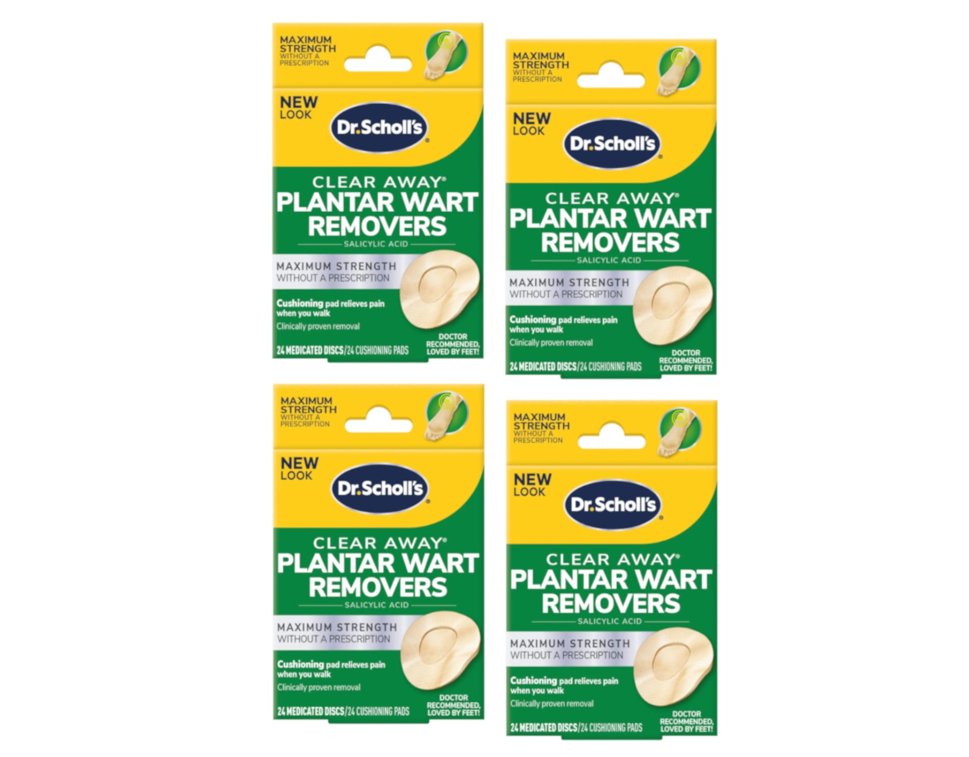 Dr Scholl's Clear Away Plantar Wart Removers, 1 CT (Pack of 4)
