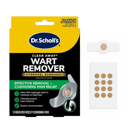 Dr. Scholl's Clear Away® Wart Remover Hydrogel Bandages, 12 Discs, 9 Pads