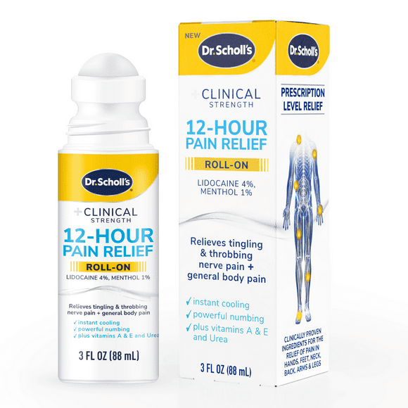 Dr. Scholl's Clinical Strength 12-Hour Pain Relief Roll-on Lidocaine 4%, 3 oz