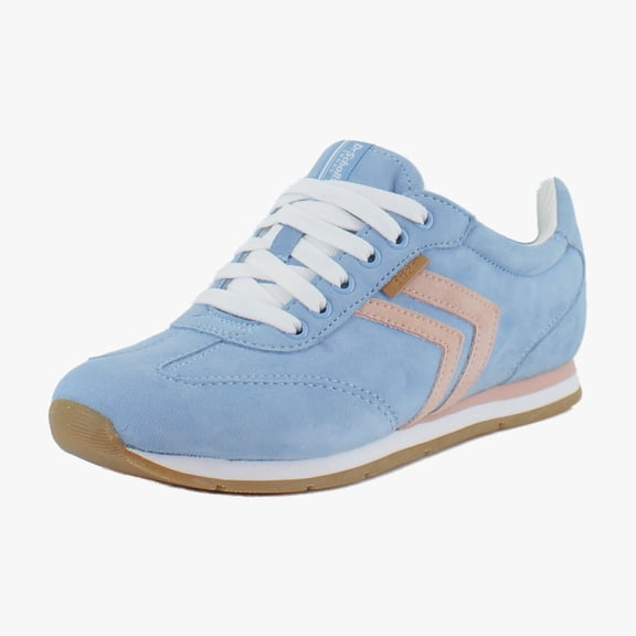 Dr. Scholl's Comeback Women's Fashion Sneakers Blue Sky Blush Pink Leather