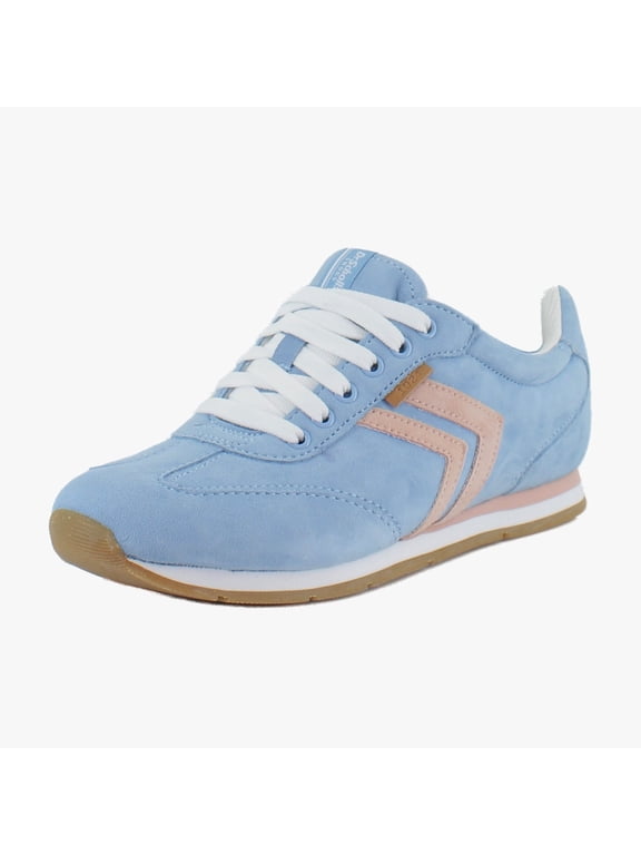 Comeback Women's Fashion Sneakers Blue Sky Blush Pink Leather