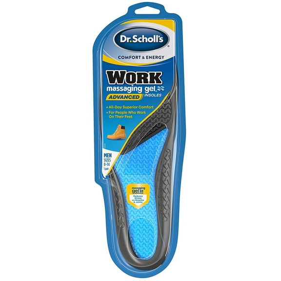Dr. Scholl's Comfort & Energy Work Insoles for Men Size 8-14, 1 Pair, Foot Arch Support