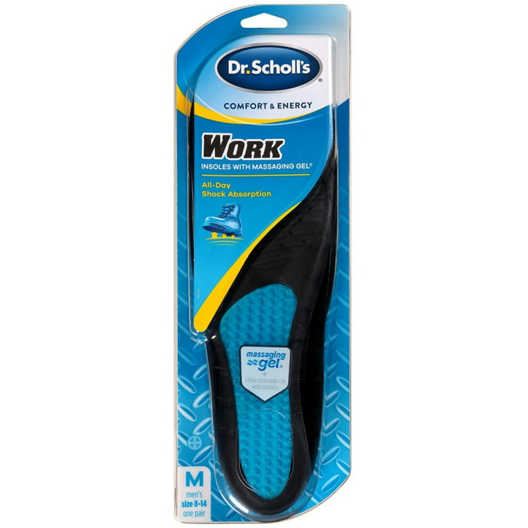 Dr. Scholl's Comfort and Energy Work Insoles for Men, 1 Pair, Size 8-14 :  : Health & Personal Care