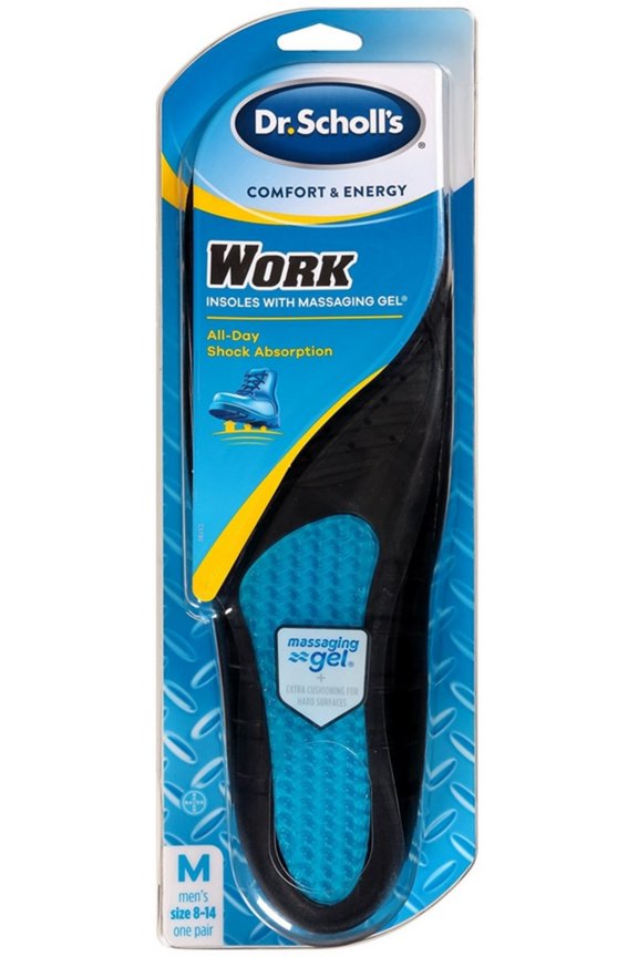 Comfort & Energy Work Insoles for Men Size 8-14 1 pair (Pack of 2)