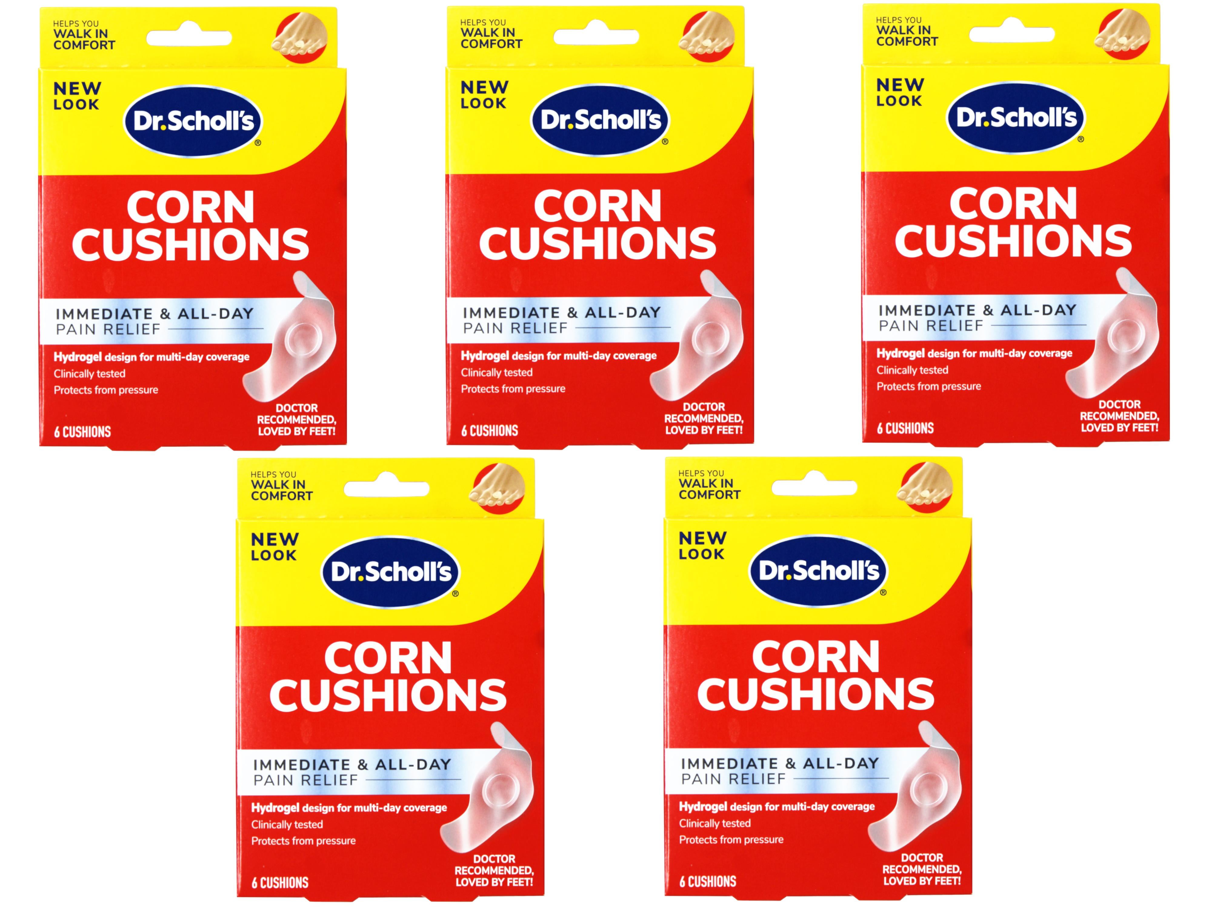 Dr. Scholl's Corn Cushion with Hydrogel Technology, 6ct, Cushioning Protection Against Shoe Pressure and Friction That Fits Easily in Any Shoe for Immediate and All-Day Pain Relief - 5 Pack