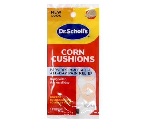 Dr. Scholl's Corn Cushions Provides Immediate & All-Day Pain Relief, Designed to Stay on All Day, 9 Count (Pack of 12)